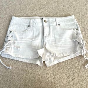 Forever 21 White Jean Shorts